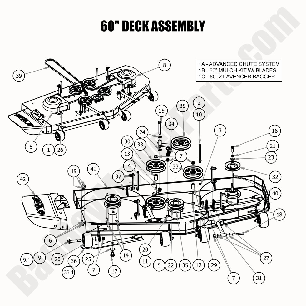 2020 ZT Avenger 60" Deck Assembly